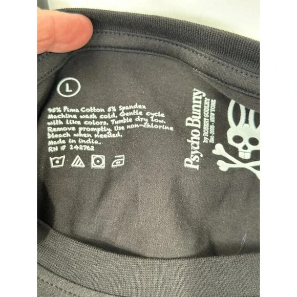 NWOT Psycho Bunny Robert Godley Tee Shirt Short Sleeve Crew Pima Cotton Gray L - Picture 4 of 5